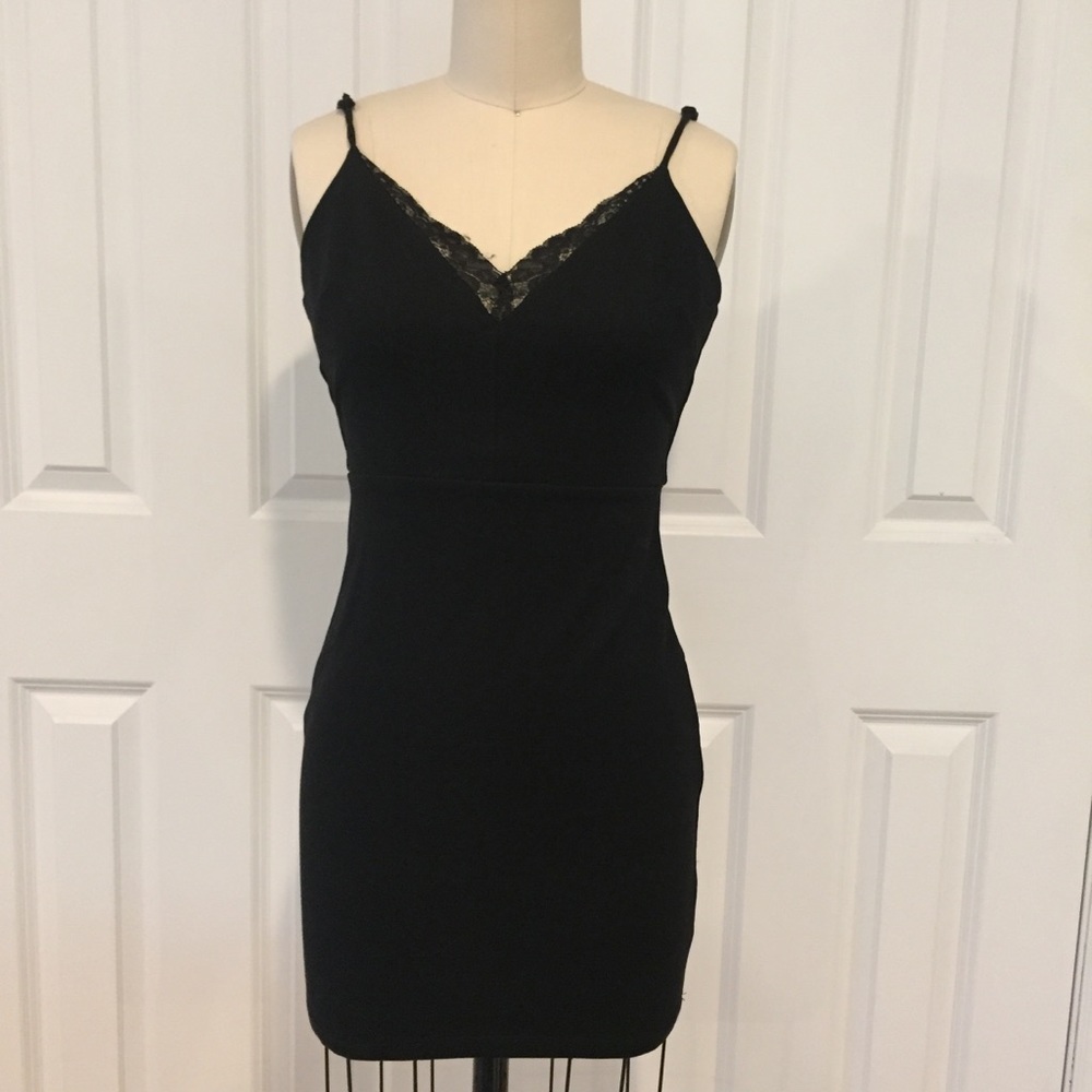 Black LUSH Lace Trim Dress, Size XS, Like New